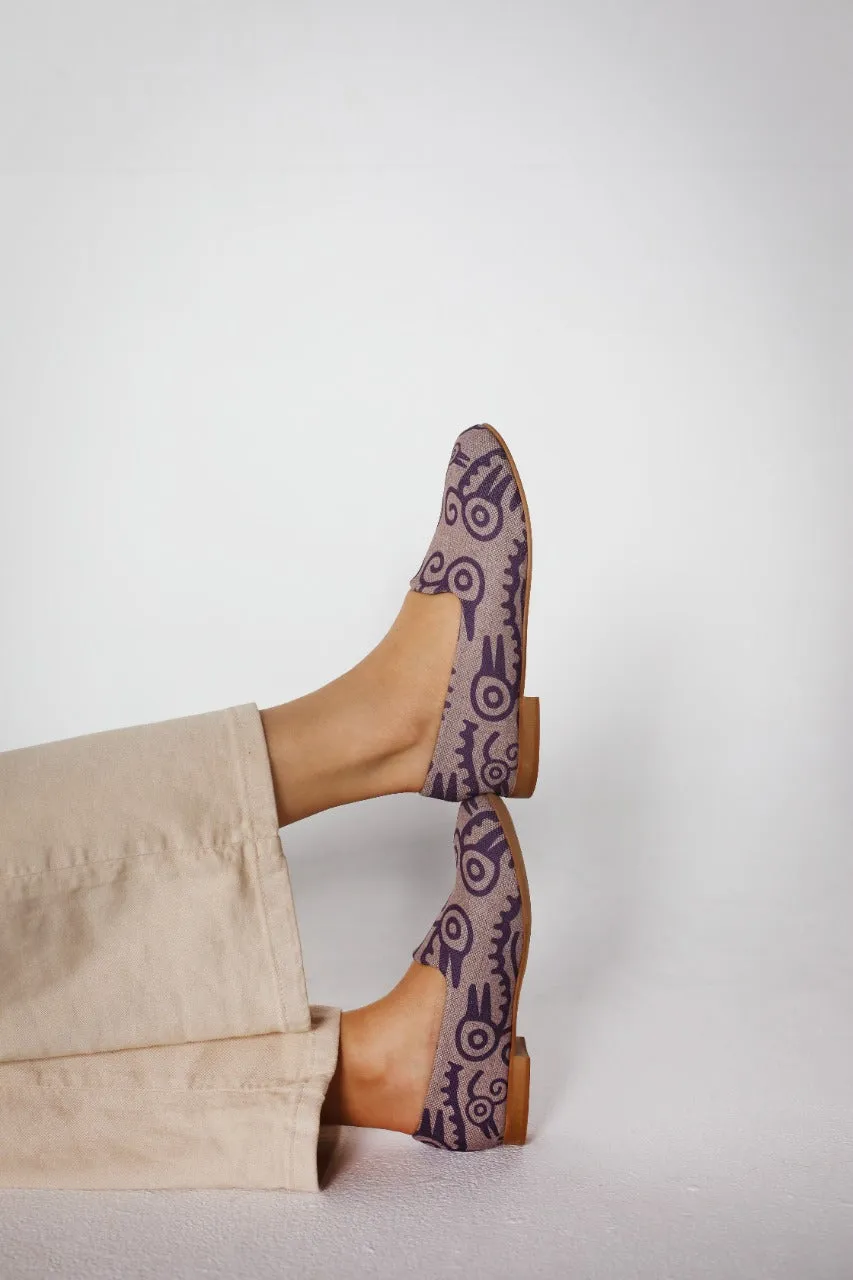 Tribal Birds Espadrilles Lavender and Purple