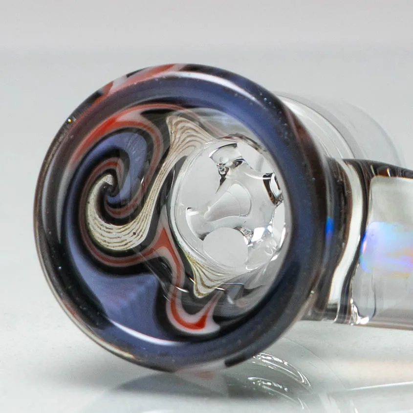 Unity Glassworks - 4 Hole Worked Opal Horn Slide - 18mm - Shadow & Galaxy