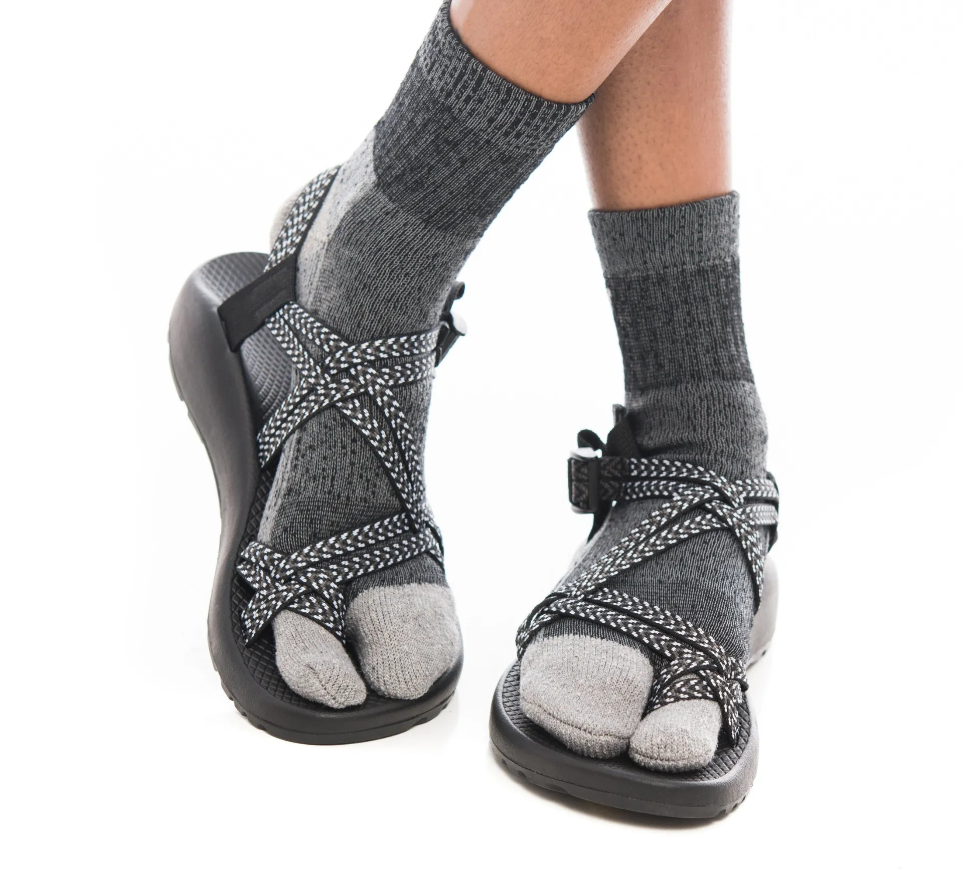 V-Toe Dark Grey Wool Casual or Hiking V-Toe Flip-Flop Tabi Big Toe Chaco Socks