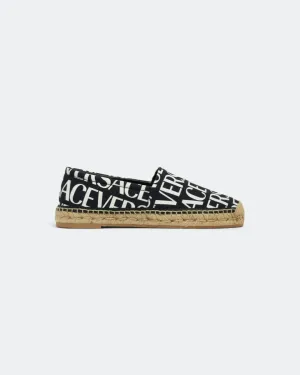 Versace All Over Logo Print Espadrilles