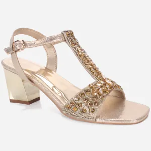 Womens "FAOLAN" Glitter Block Heel Sandals